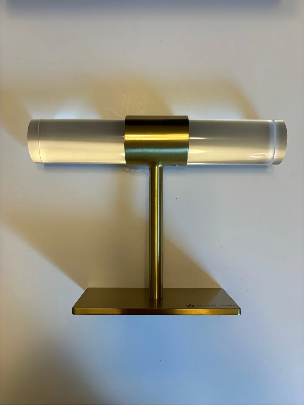 Kendra Scott Small T-Bar Jewelry Stand in Antique Brass with Clear Acrylic